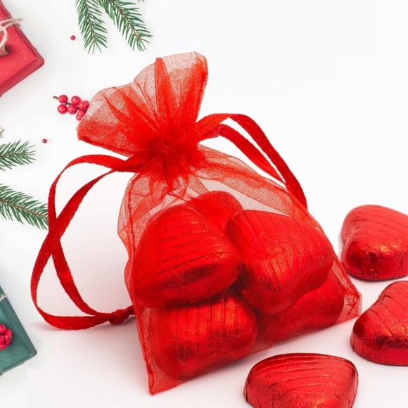 ⭐️5 for 20⭐️ 10 Red Organza Drawstring Bags 3x4 - Picture 4 of 4
